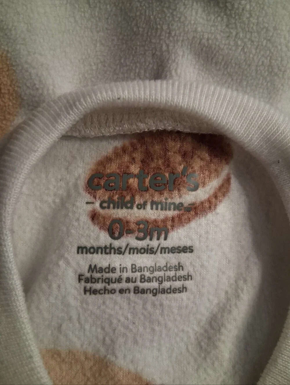 Carters Cookie And Milk Footie Pajamas 0-3M